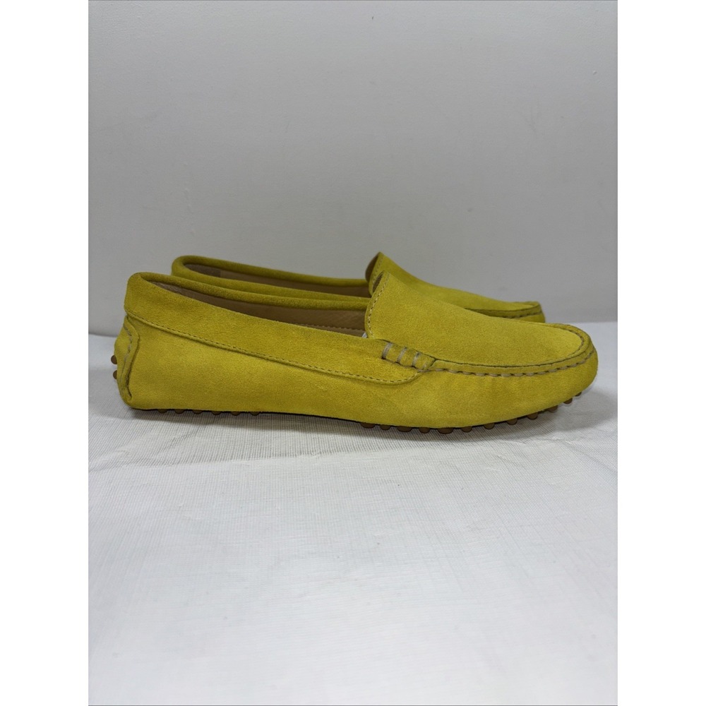 M Gemi Womens 36.5 The Felize Suede Driving Shoes Moccasin Loafers Yellow RARE